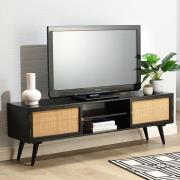 Mixco Wooden TV Stand With 2 Doors In Black