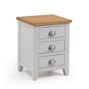 Raisie Wooden Bedside Cabinet In Grey With 3 Drawers