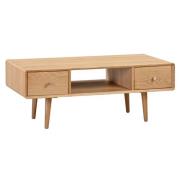 Javion Wooden Coffee Table With 2 drawers In Natural Oak