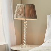 Alcoy Charcoal Shade Table Lamp With Clear Crystal Glass Base