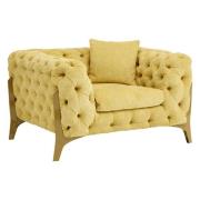 Medina Upholstered Fabric Armchair In Yellow