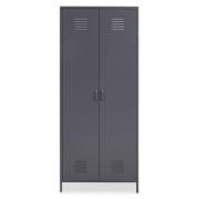 Rumi Metal Wardrobe With 2 Doors In Grey