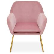 Zander Upholstered Velvet Armchair In Pink