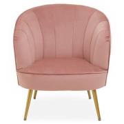 Yolinda Upholstered Velvet Armchair In Pink