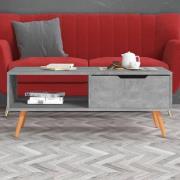 Floria Wooden Coffee Table With 1 Drawer In Concrete Effect