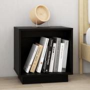 Dawes Solid Pinewood Bedside Cabinet In Black