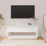 Perdy Wooden TV Stand With 2 Drawers In White