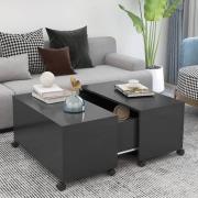 Katashi Wooden Coffee Table With Castors In Grey