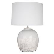 Whirly White Fabric Shade Table Lamp With Ceramic Base