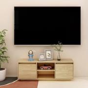 Eurus Solid Pinewood TV Stand With 2 Doors In Natural