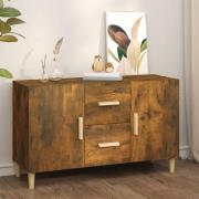 Neola Wooden Sideboard With 2 Doors 2 Drawers In Smoked Oak