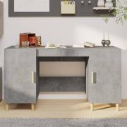 Cress Wooden Computer Desk With 2 Door In Concrete Effect