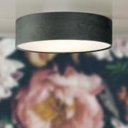 Drum 3 Lights Flush Ceiling Light With Grey Velvet Shade