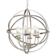 Orbit 6 Lights Ceiling Pendant Light In Satin Silver