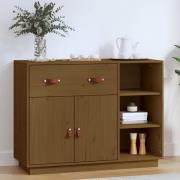 Reinier Pinewood Sideboard With 2 Doors 1 Drawer In Honey Brown