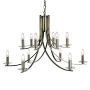 Ascona 12 Lights Clear Glass Pendant Light In Antique Brass