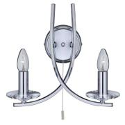 Ascona 2 Lights Clear Glass Wall Light In Chrome