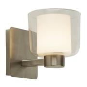 Bolivia Glass Shade Wall Light In Satin Nickel