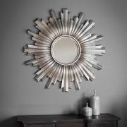 Safari Decorative Wall Mirror Round In Silver