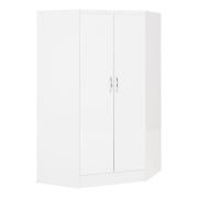 Mack Wooden Wardrobe Corner With 2 Doors White Gloss Front