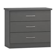 Mack Wooden Chest Of 3 Drawers In Grey