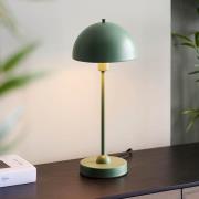 Denver Gloss White Inner Shade Table Lamp In Matt Myrtle Green