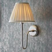 Davis And Carla Cream Cotton Shade Wall Light In Bright Nickel