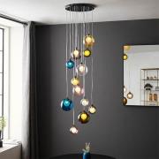 Destin 12 Lights Cluster Ceiling Pendant Light In Polished Black