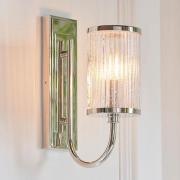 Alto Clear Ribbed Glass Shades Wall Light In Bright Nickel