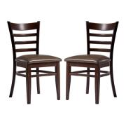 Sarnia Lascari Vintage Brown Faux Leather Dining Chairs In Pair