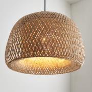 Belie 1 Light Dome Pendant Light In Black And Natural