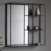 Beaumont Wall Mirror With Shelf In Black