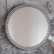 Fargo Large Round Portrait Wall Mirror In Silver