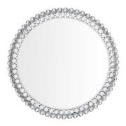 Fargo Small Round Portrait Wall Mirror In Silver