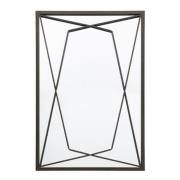 Wainscot Geometric Design Wall Mirror In Black Frame