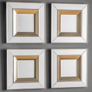 Madrina Square Set Of 4 Wall Mirrors In Gold Frame