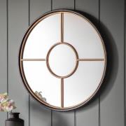 Raga Small Round Wall Mirror In Black And Gold Frame