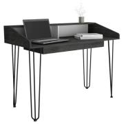 Dunster Wooden Laptop Desk In Carbon Grey And White