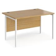 Melor 1200mm H-Frame Wooden Computer Desk In Oak And White