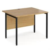 Melor 1000mm H-Frame Wooden Computer Desk In Oak And Black