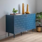 Helston Wooden Storage Cabinet With 2 Doors In Blue