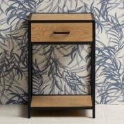 Salvo Wooden Bedside Table With 1 Drawer In Matt Wild Oak