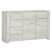 Alink Wooden Sideboard With 2 Door 6 Drawers In White