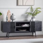 Holien Wooden TV Stand With 2 Doors In Black