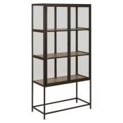 Salvo Steel Display Cabinet 2 Doors In Matt Wild Oak Shelves