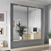 Aliso Wardrobe With 2 Sliding Doors In Matt Grey With LED