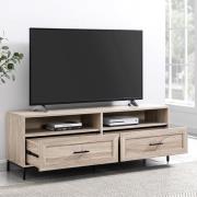 Camrose Wooden TV Stand With 2 Drawers In Birch