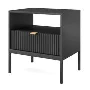 Napa Wooden Bedside Cabinet With 1 Door In Matt Black