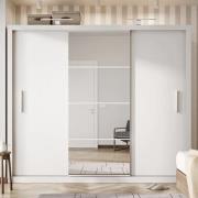 Ionia Wooden Wardrobe With Mirrored Sliding Door In Matt White