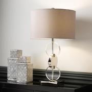 Dunn Dark Grey Faux Silk Shade Table Lamp With Chrome Base